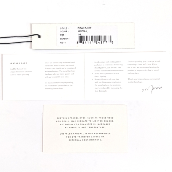 NWT Loeffler Randall Mint (Light Blue-Green) Leather "Zip Wallet" Wristlet - Picture 9 of 10